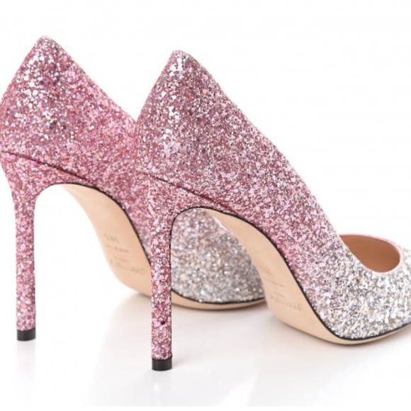 Jimmy Choo Romy 100 mm shaded coarse glitter pumps - Picture 4 of 16